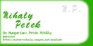 mihaly petek business card
